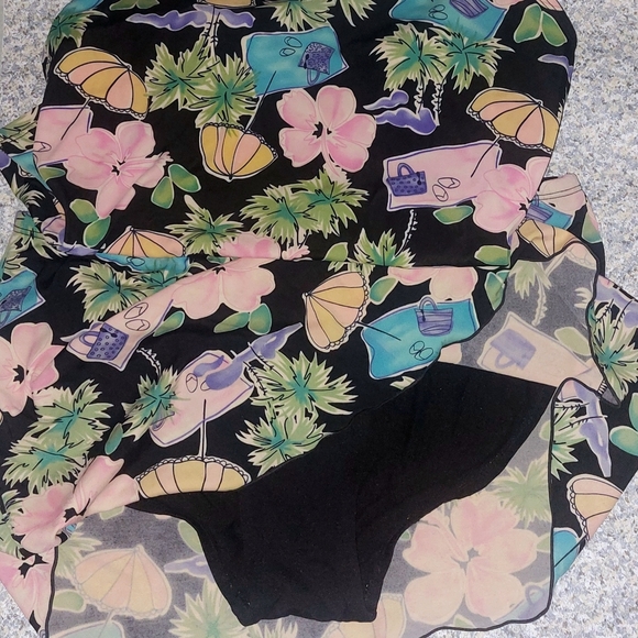 🎄3/$15 Vintage Kathy Ireland Tropical Print Tankini Swimsuit - Picture 5 of 8